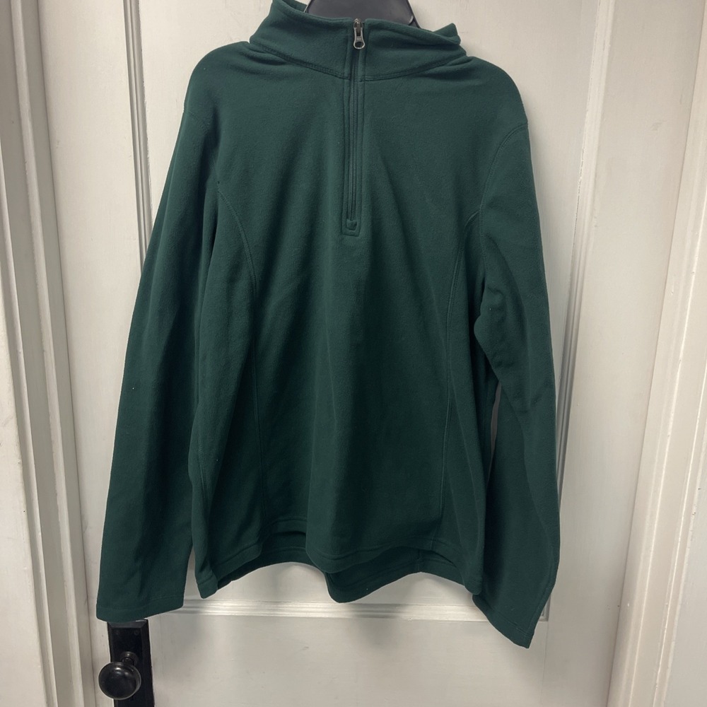 Lands' End Kids Fleece Pullover Large Green Half Zip